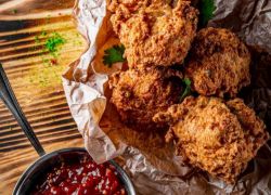 Картинка Куриные пончики с домашним соусом “Барбекю”